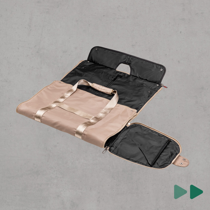 Kleidersack & Reisetasche in beige